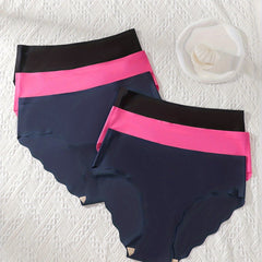 6 Pack Plus Size Panties Set Women's Plus Seamless Cooling Fabric Briefs
