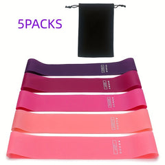 5pcs Elastic Hip Training Rope for Body Shaping Stretching Yoga