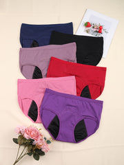 6 Pack Plus Size Leakproof Period Underwear High Waisted Panties Set