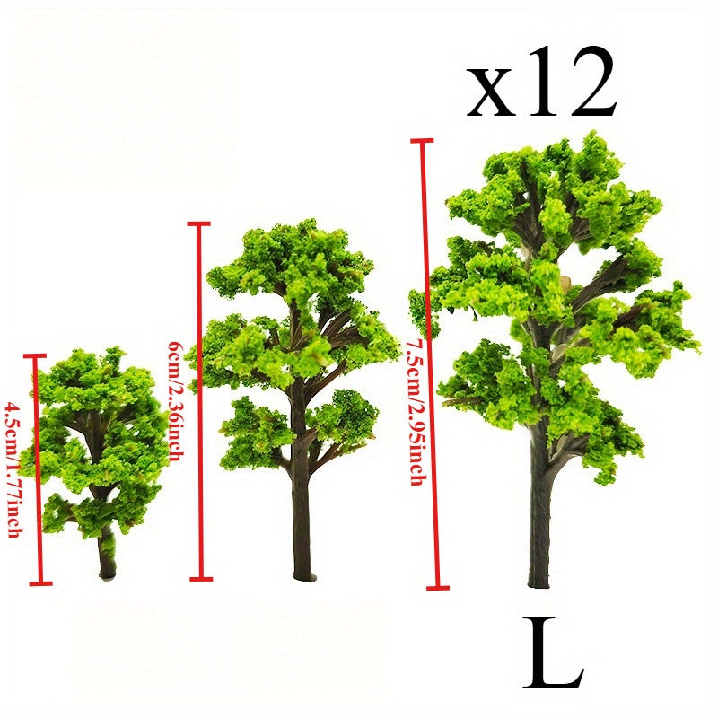 Mini Model Trees Toy House Decoration Garden Home Furnishings Plastic Leaf Trees
