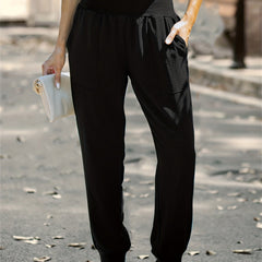 Solid Cropped Pants Casual High Waist Daily Comfy Pants