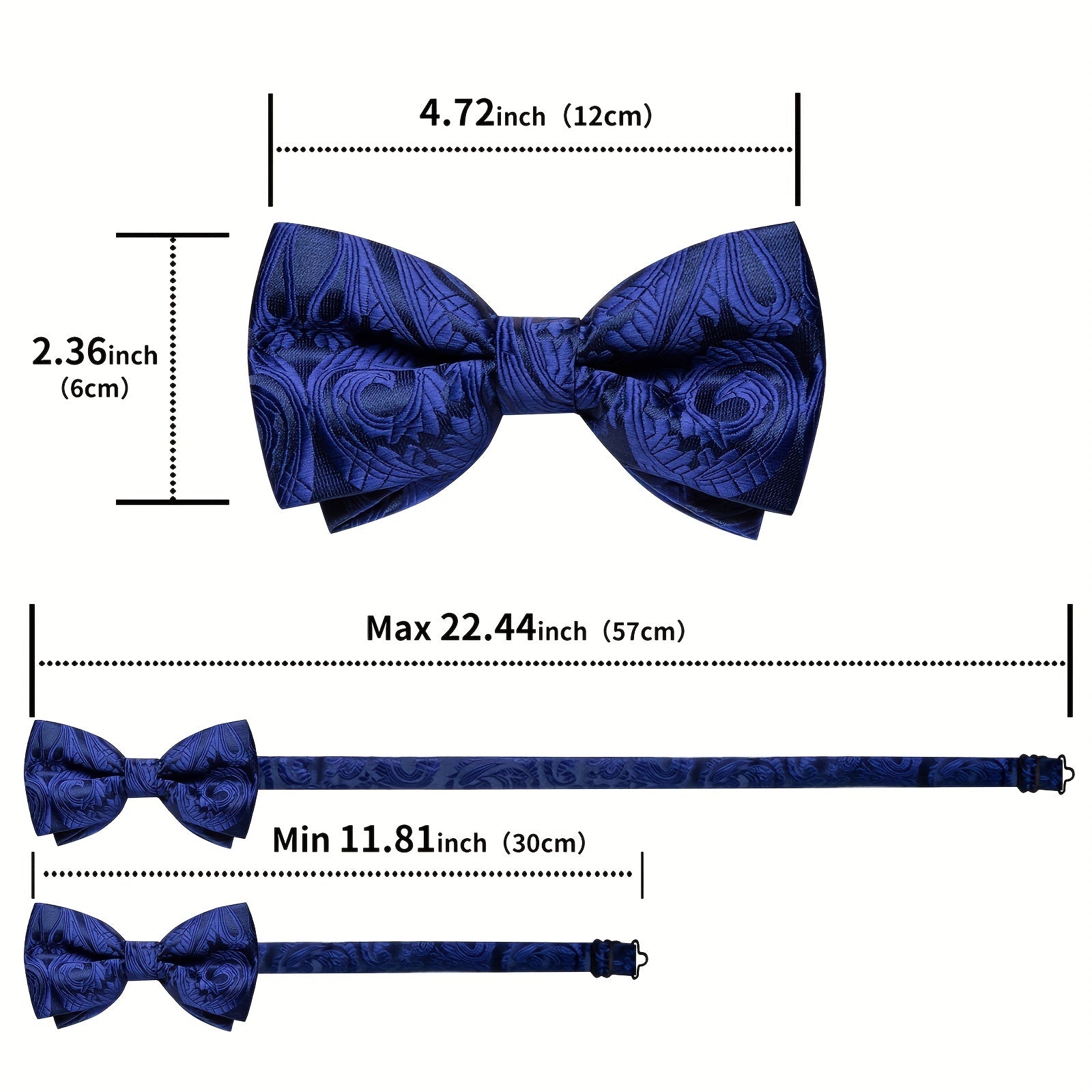 Men's Paisley Silk Bow Tie Set for Wedding Formal Suit
