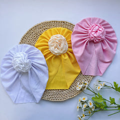 Soft Elastic Baby Flower Hat for Girl