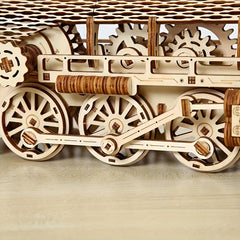 Arrival Gear Steam Train Wood Puzzle Model 3D Assembly Adult Decompression Toy