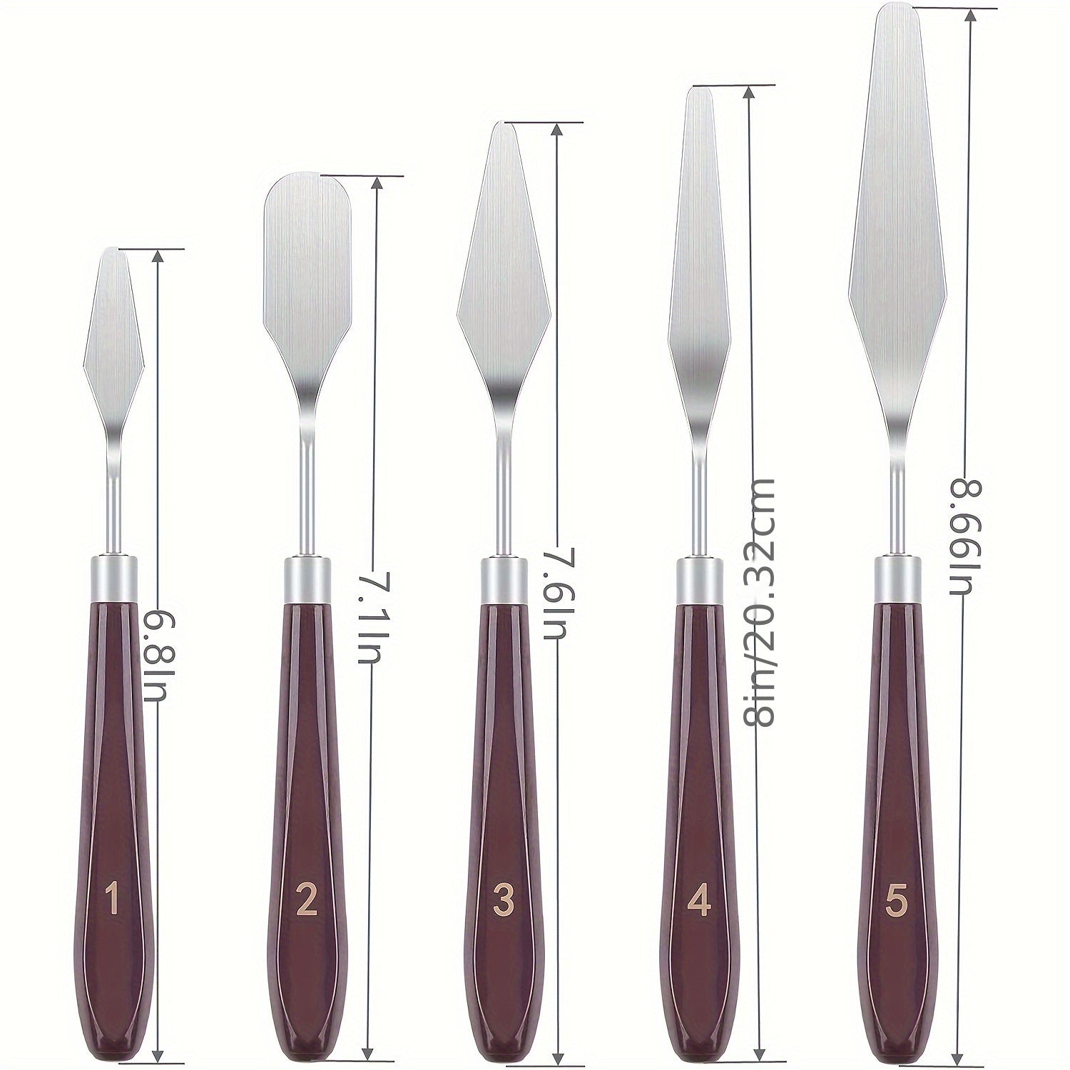 5pcs Stainless Steel Spatula Palette Set for Painting