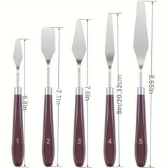 5pcs Stainless Steel Spatula Palette Set for Painting