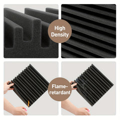 24pcs Sound Absorbing Grooves High Density Resilient Fire Resistant Hom