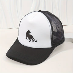 Animal Print Mesh Trucker Hat Unisex Breathable Sunscreen Dad Hat