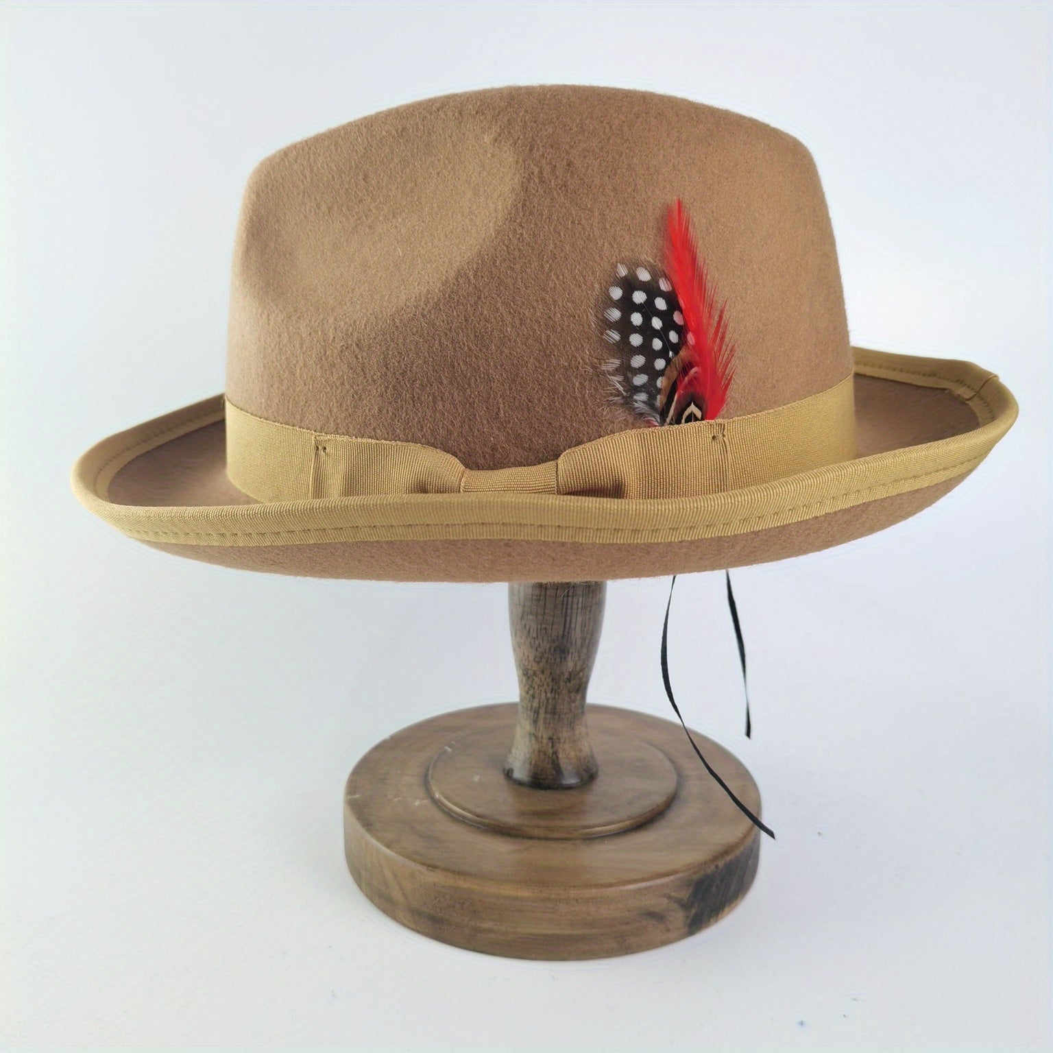 British Tweed Hat Mens Autumn Winter Retro French Hat Flat Brim Jazz Hat