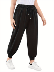 Fleece Lined High Waist Joggers with Pockets