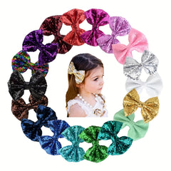 Cartoon Sequin Bow Hair Clips Hair Accessories Holiday Gift For Girls