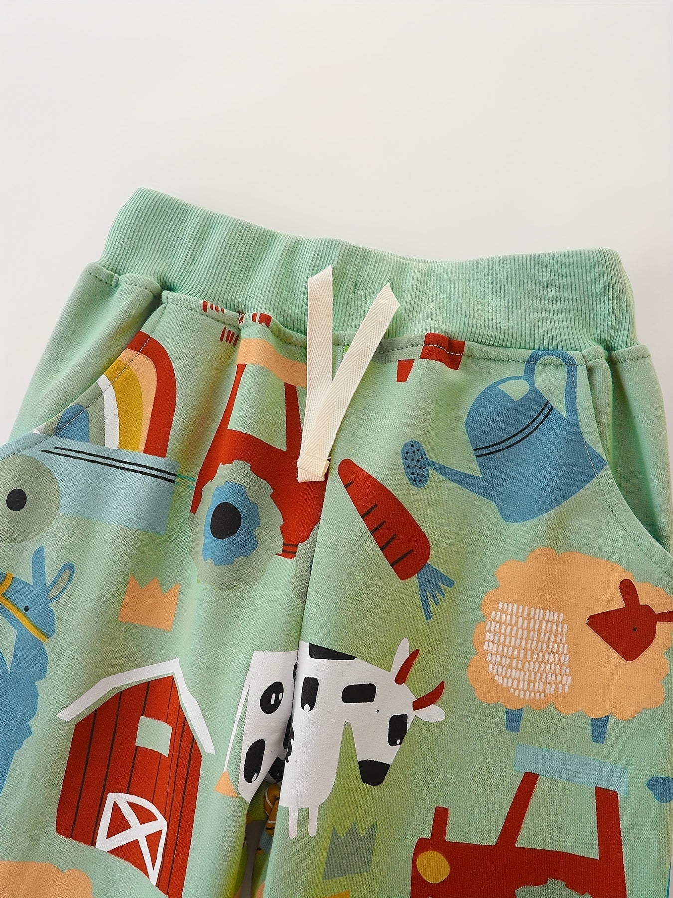 Cartoon House And Car Boys Sweatpants