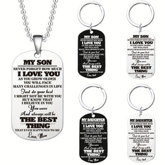 Parent Child Necklace Keychain Gift Mom/Dad To Son/Daughter Pendent