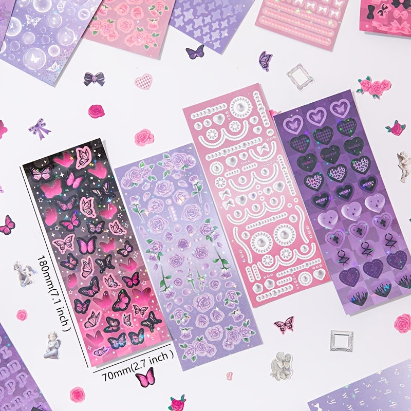 30 Sheets Laser Alphabet Number Stickers for Scrapbooking
