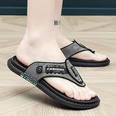 Men's Slip On Flip Flops with Stitched Detail