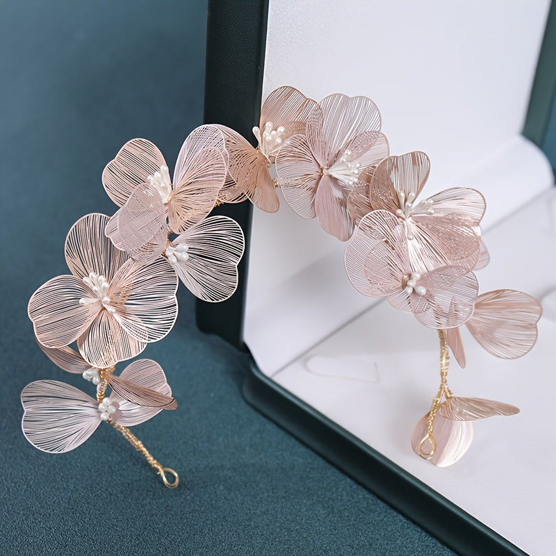 Floral Tiara Flower Headpiece Elf Headband Bridal Headpiece Fairy Wedding