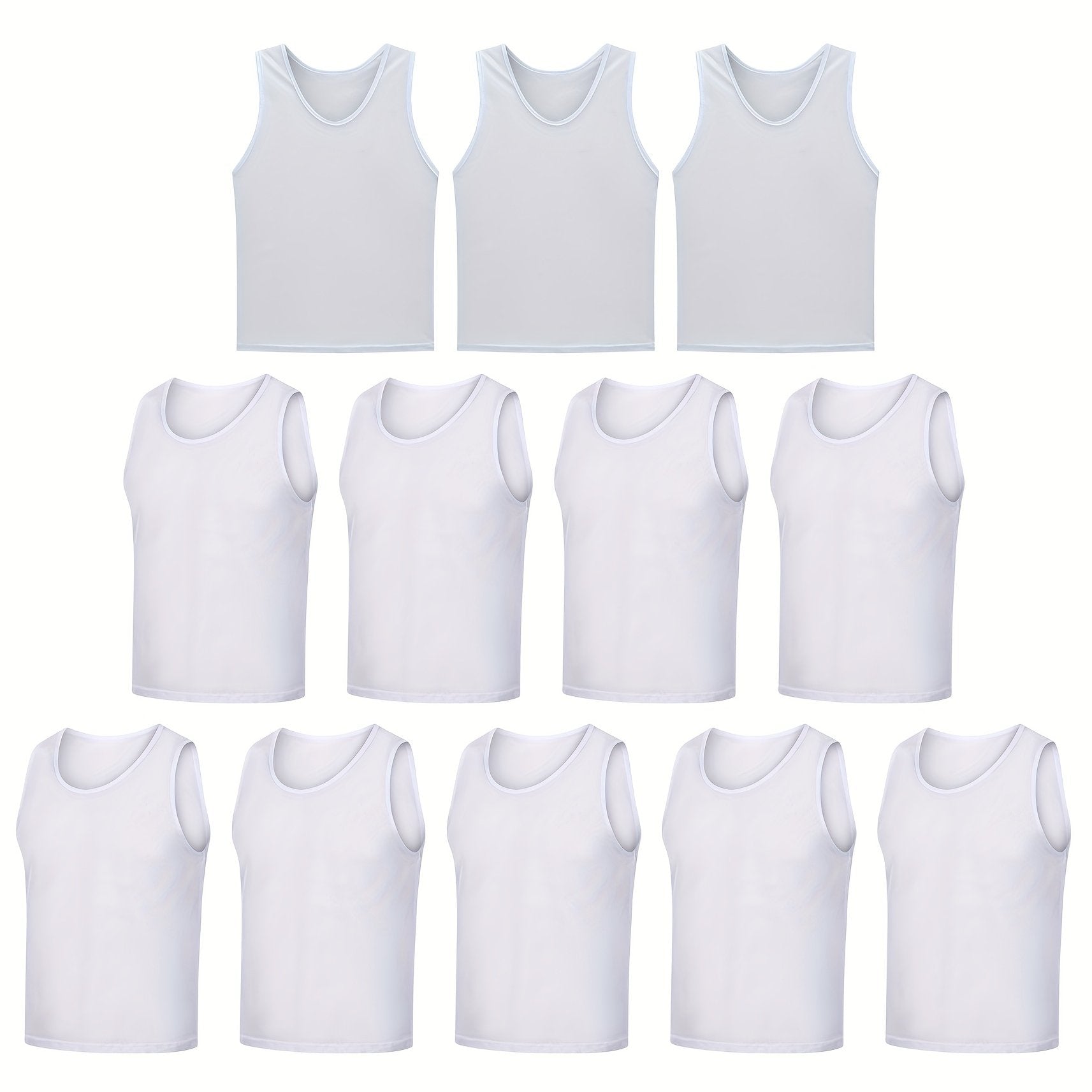12pcs Men's Sleeveless Round Neck Tank Top for Summer Training