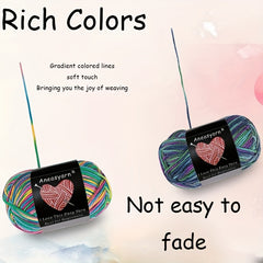 5-strand Fancy Dyed Yarn for DIY Knitting & Crocheting 100m 50g