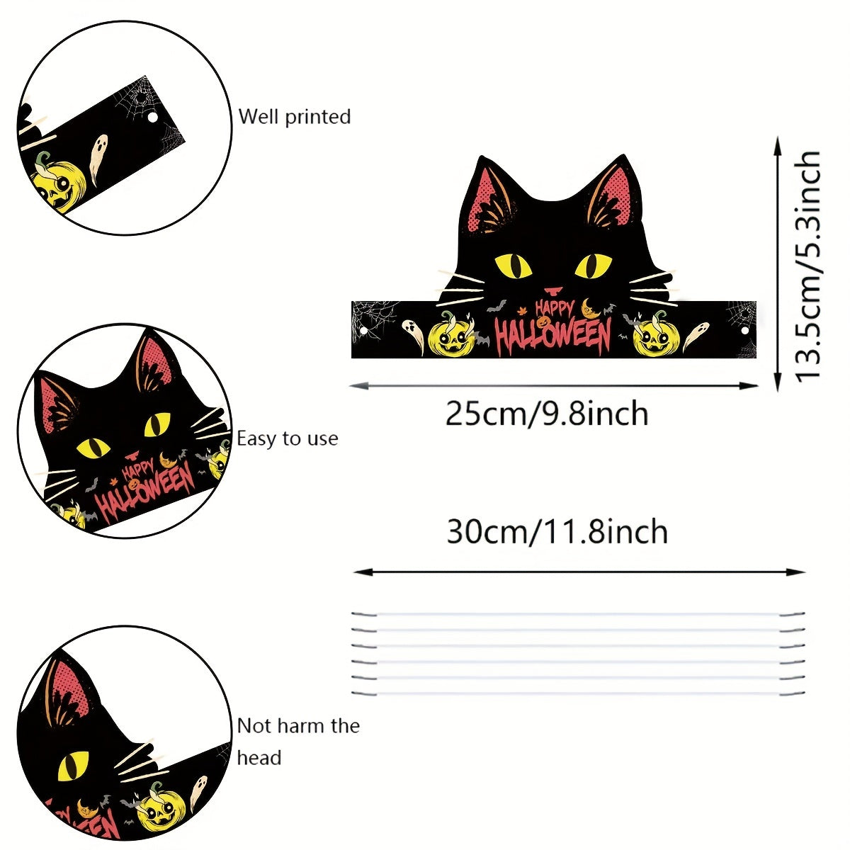 6pcs Monster Paper Hats for Boys Girls Party Supplies