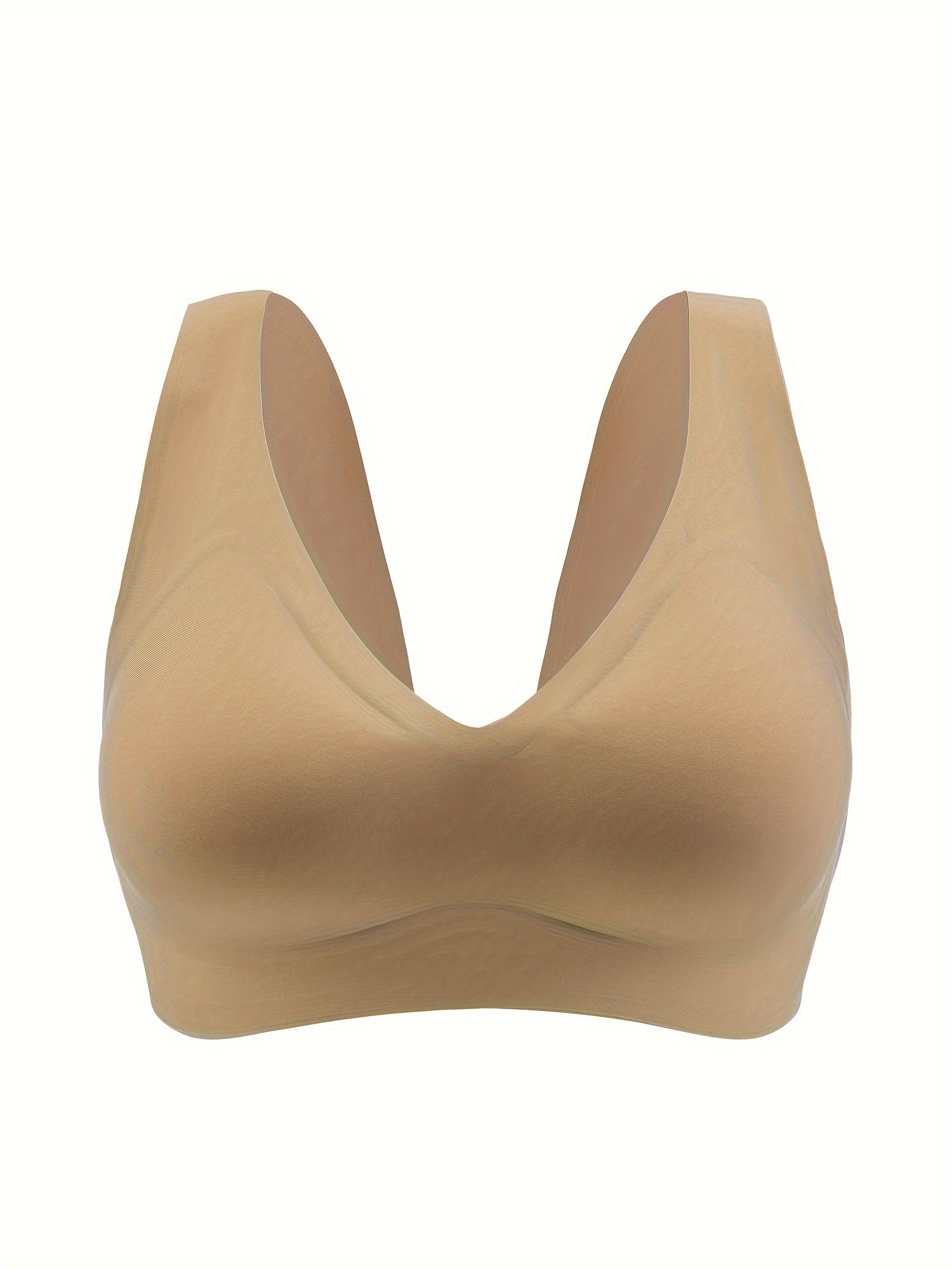 Seamless Solid High Stretch Invisible Bra with Removable Pads