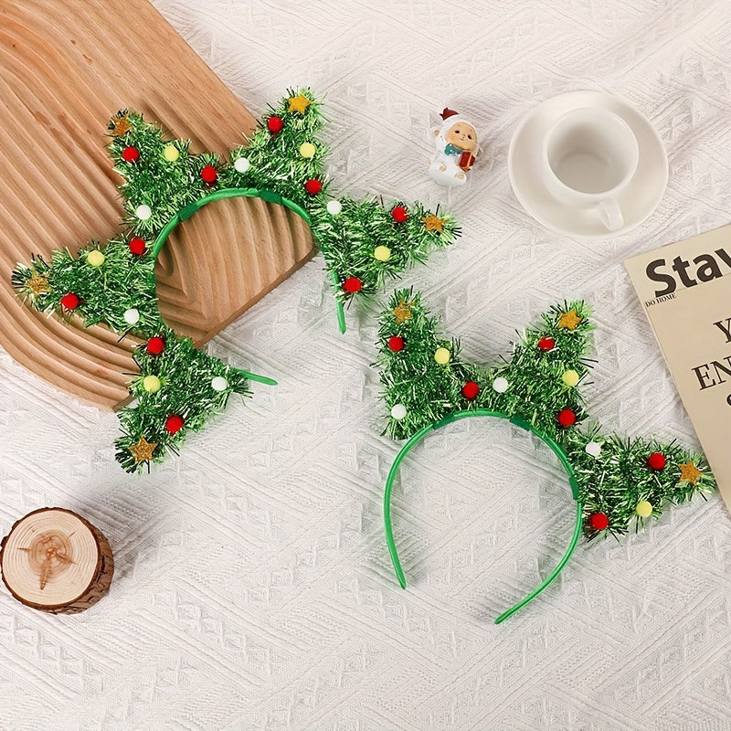 Sequins Christmas Tree Headband Women Girls Hair Accessories