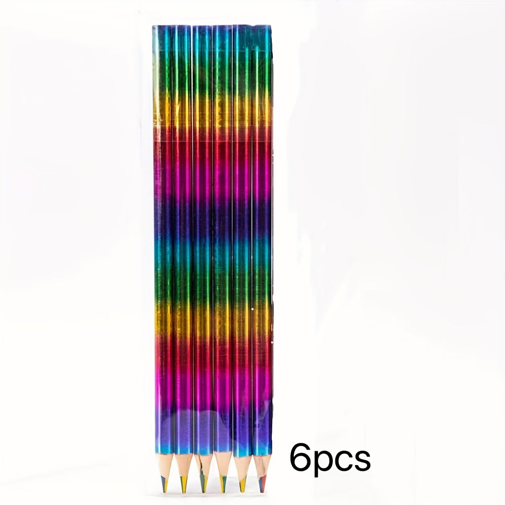12pcs DIY Rainbow Fun Pen Creative Coloring Stationery Pencil Set