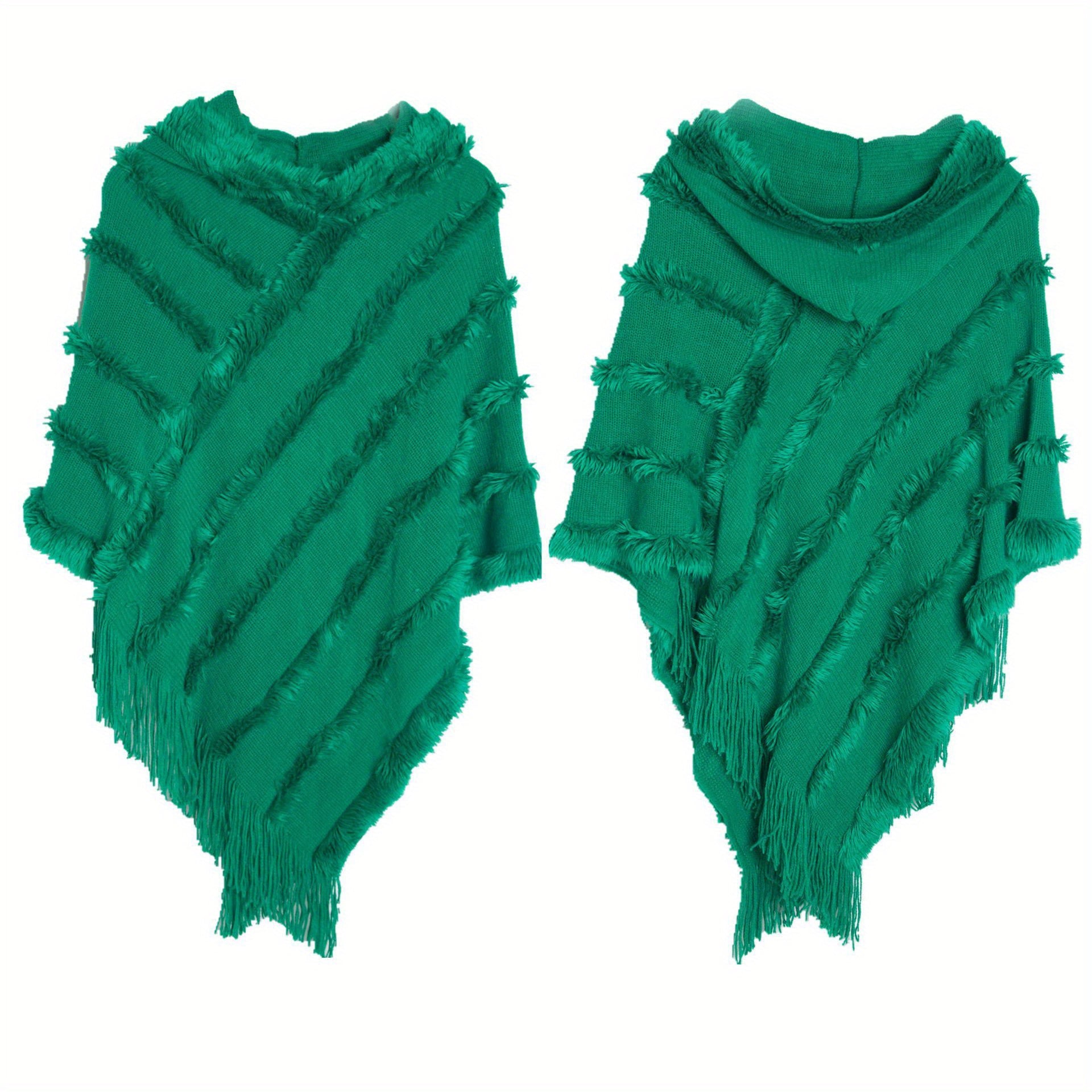 Solid Warm Poncho Hoodie Scarf Women Outdoor Windproof Scoodie