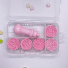 Fire Paint Set 5pcs Plastic Fire Paint Seal Head And 1pc Wax Seal Handle Wax Set