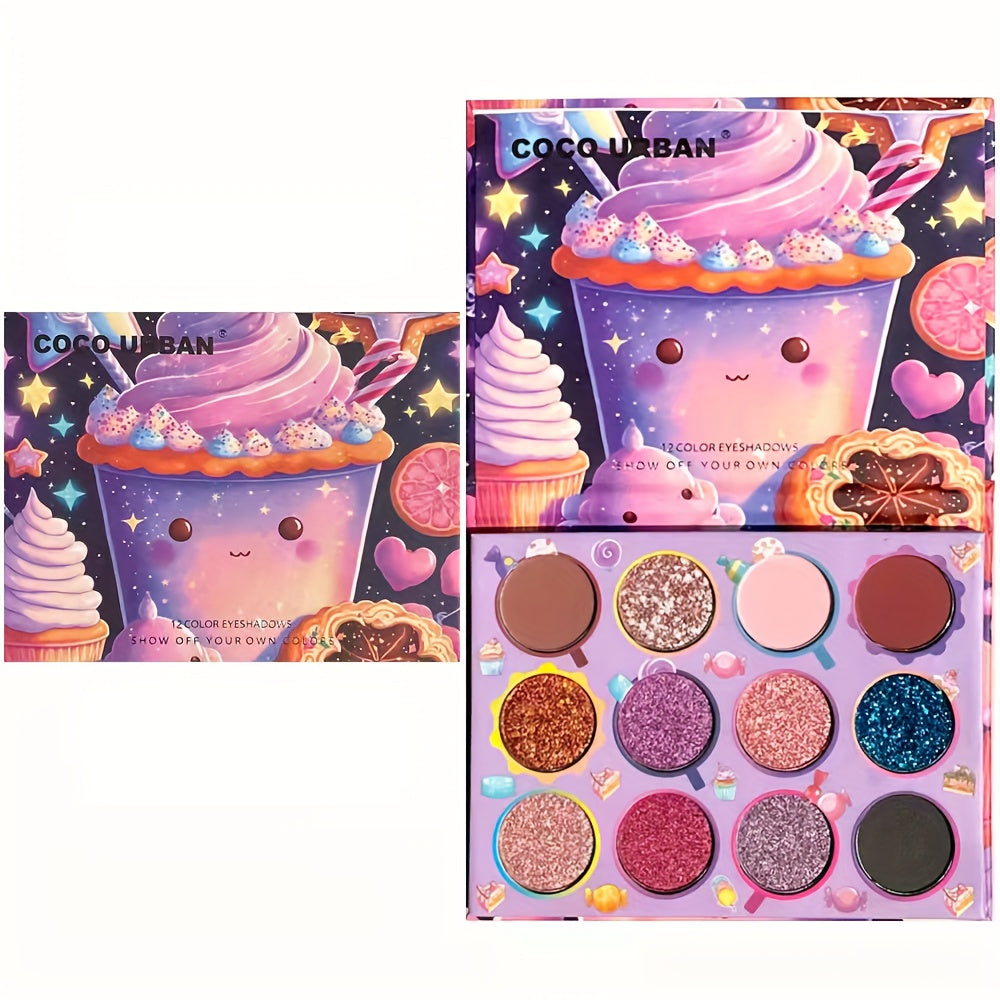 Lovely Ice Cream 12 Eyeshadow Palette Glitter Matte Finish
