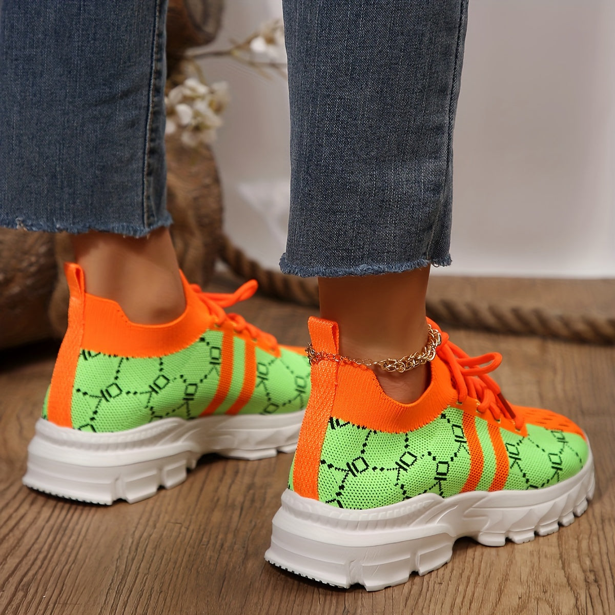 Women's Outdoor Platform Running Shoes Breathable Lightweight Sneakers