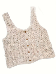 Creux Crochet Tank Top Loose Sleeveless Summer Tank Top