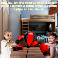 Boxing Ball Set with Stand and Gloves