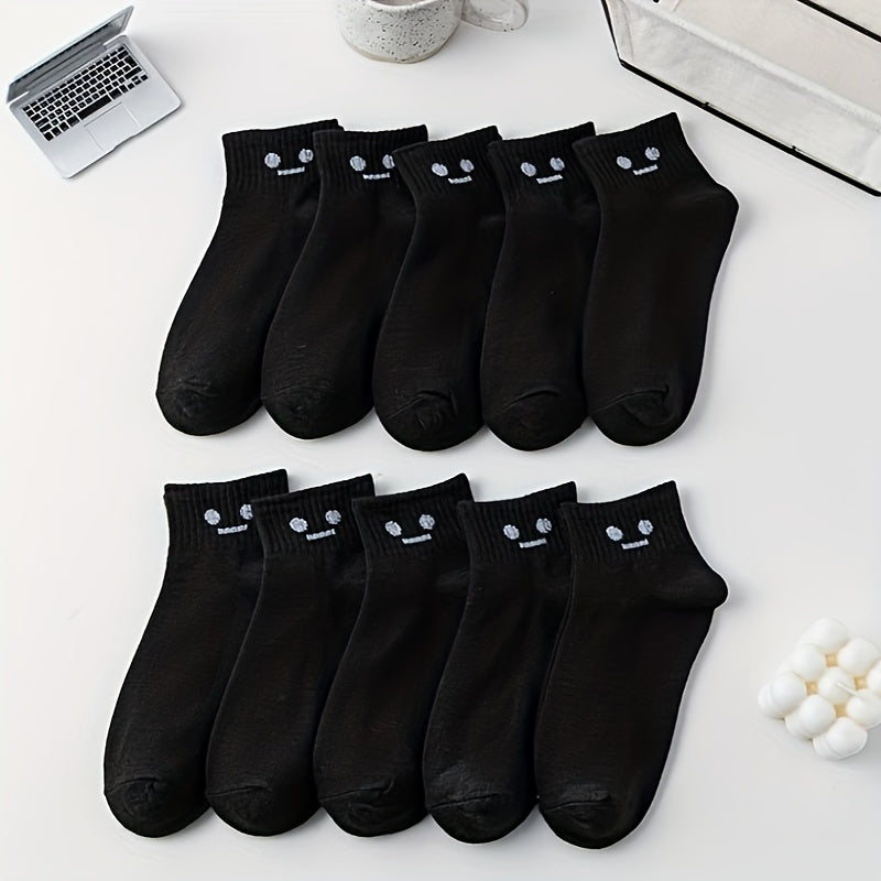 10 Pairs Cartoon Print Crew Socks Women's Stockings