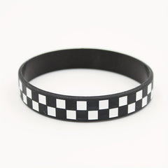Stylish Checked Pattern Silicone Bracelet for Sports Fans