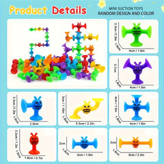 25pcs Silicone Suction Toys for Kids - Vibrant Colors Sensory Building Blocks