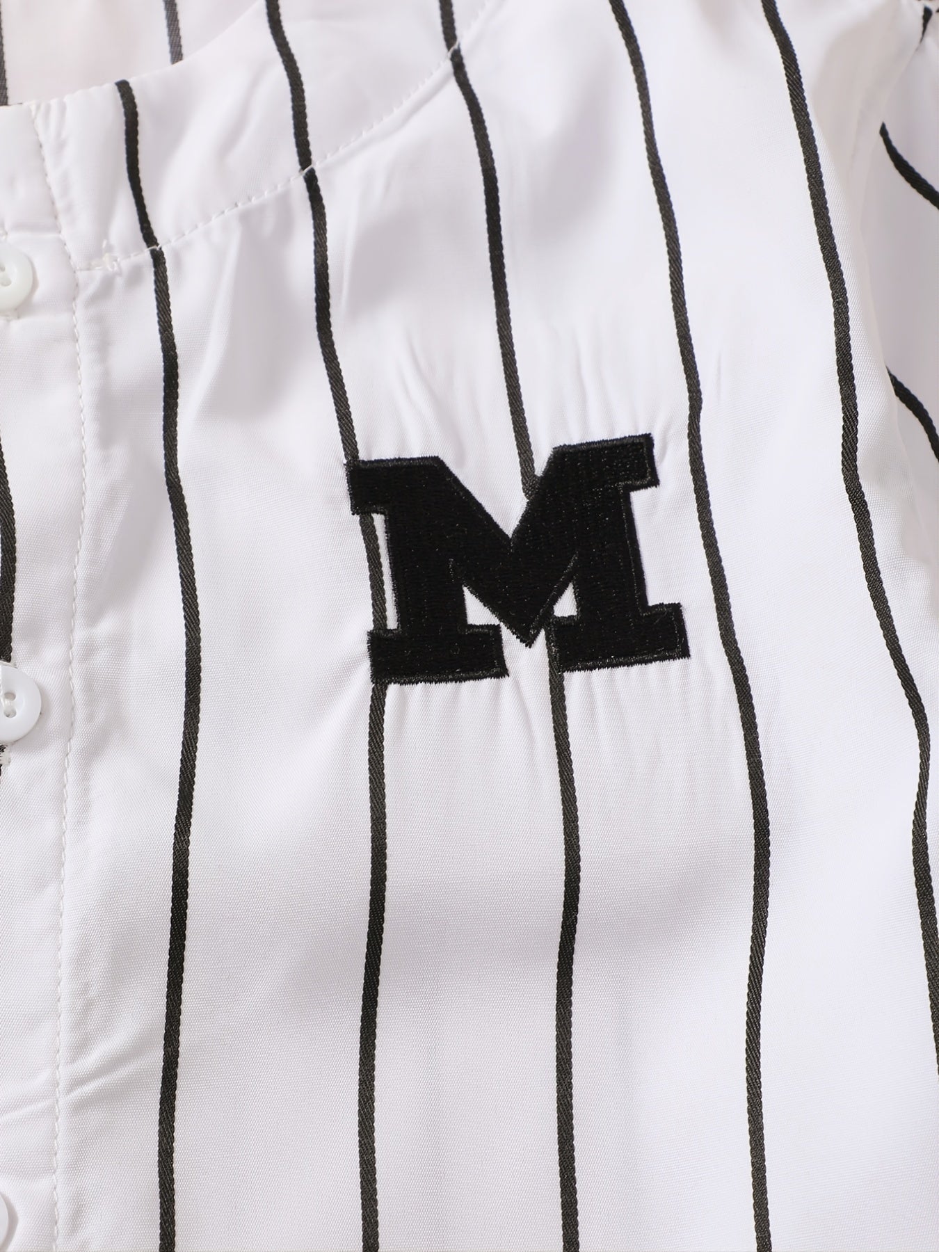Boys Casual Striped M Embroidered Baseball Shirt Summer Top
