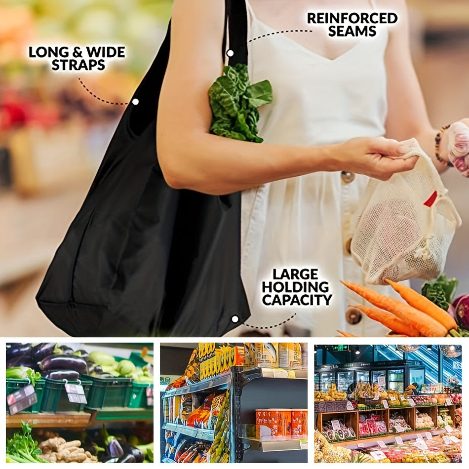 Xlarge Reusable Shopping Bags Heavy Duty Bulk Foldable Grocery Tote Polye