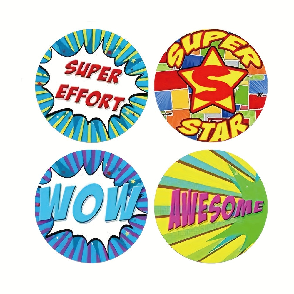500pcs Cartoon Words Sticker Roll Hero Reward Sticker for Teachers Kids Boy
