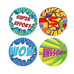 500pcs Cartoon Words Sticker Roll Hero Reward Sticker for Teachers Kids Boy