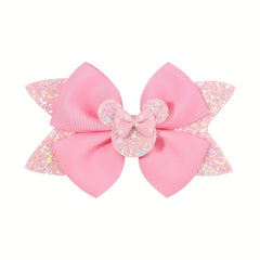 Cartoon Mouse Ear Bow Hair Clips for Holiday Party Girls Gift