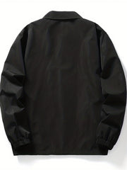Stylish Snap Button Up Lapel Coat for Men