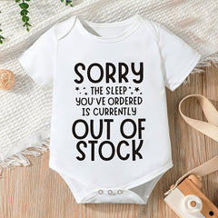 Funny Sorry Out of Sleep Short Sleeve Romper Onesie