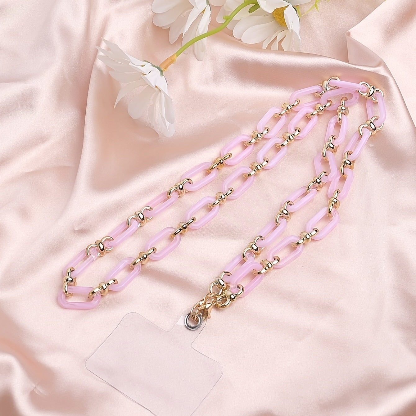 Sweet Pink Key Chain Detachable Chain Bag Strap Anti-drop Hanging Rope