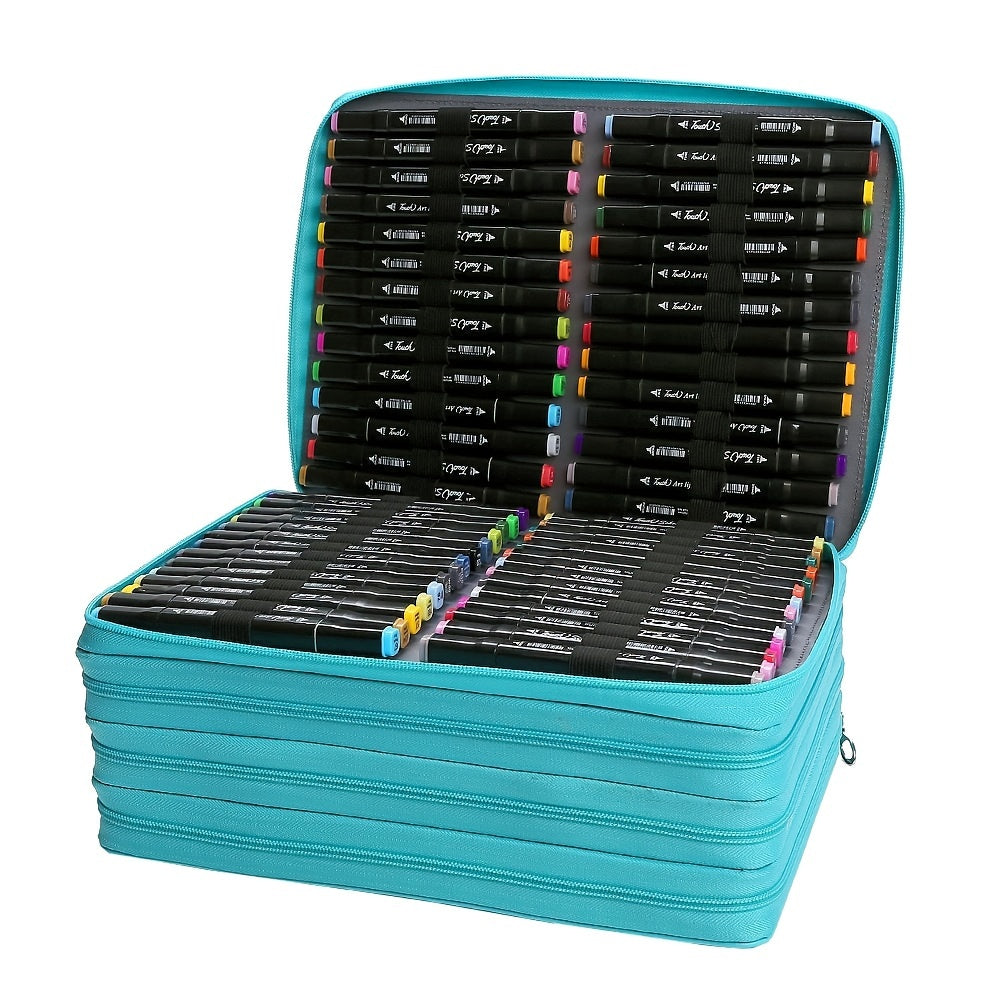 168 Holes Marker Storage Pen Pouch Large Capacity Art Organizer Bag