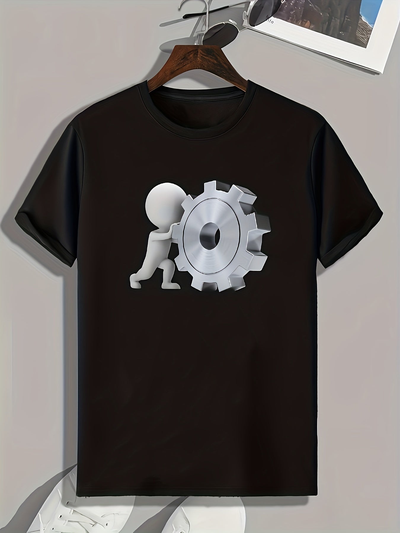 Gear Pattern Men's Sports T-shirt for Fitness - Gift for Men
