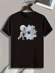 Gear Pattern Men's Sports T-shirt for Fitness - Gift for Men