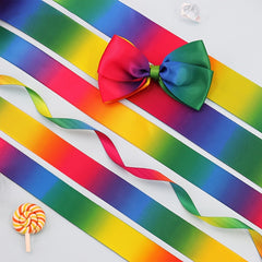 3 Meters Double Sided Rainbow Satin Ribbons for Crafts & Decor