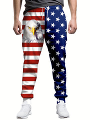 American Flag Print Men's Sweatpants with Pockets Drawstring