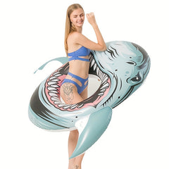 Realistic Shark Swimming Ring for Adults - PVC Lifebuoy for Pool Party