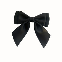 Satin Double Layer Bow Tie Solid Necktie Women's Dress Up Accessories